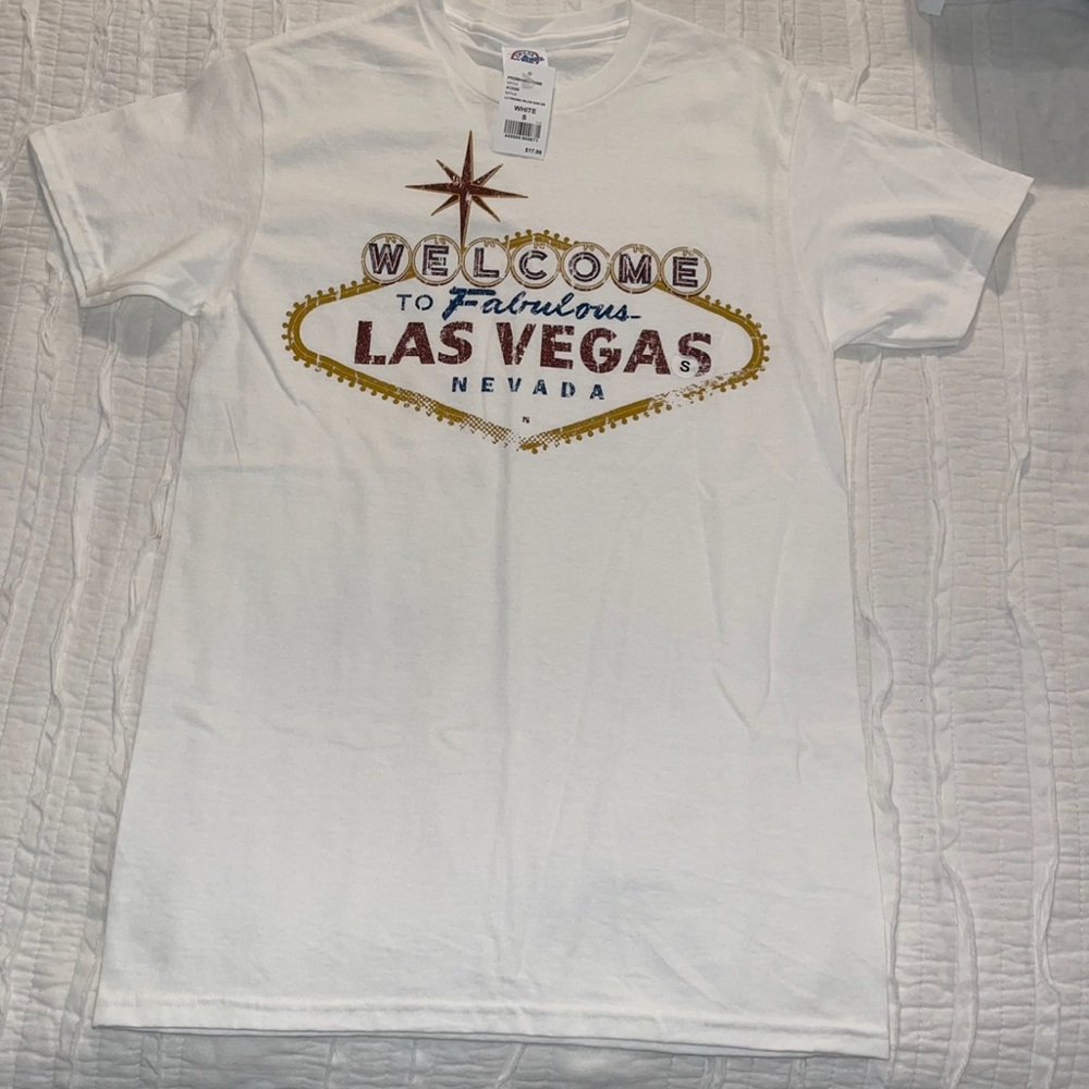 White Las Vegas Graphic Tee - Welcome Sign
